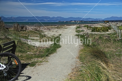 Coastal bike trail at Motueka Estuary