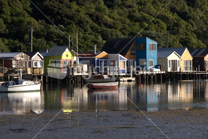 Boatsheds on Pauatahanui Inlet, Paremata, New Zealand