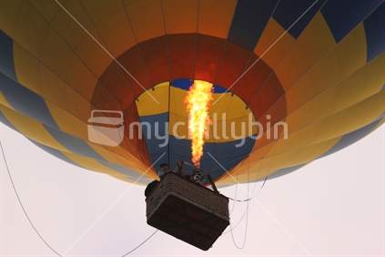 Hot Air Ballooning on an autumn morning, New Zealand