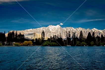 Wakatipu, with backlit mountain.