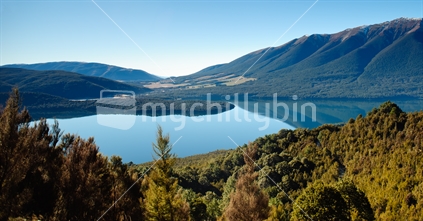 Reflections; Lake Rotoiti, Nelson Lakes, New Zealand. 