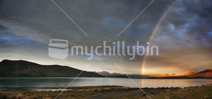 Rainbow at Dusk, Lake Tekapo, South Island, New Zealand