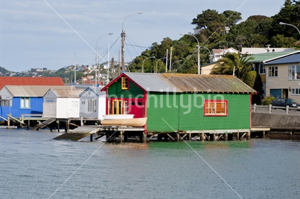 Wellington's iconic boat sheds in Evans Bay