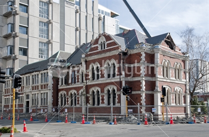 Christchurch old city library with damage from the February 2011 earthquake.
