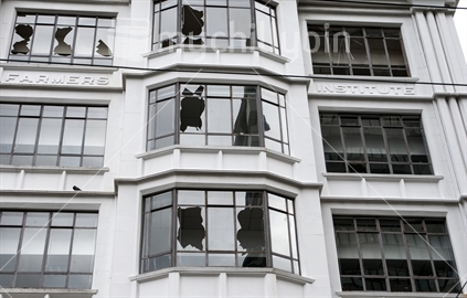 Wellington earthquake damage Farmers Institute - July 2013 - minor damage included some broken masonry and broken windows