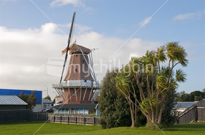 Foxton including the operating Dutch windmill / Information centre, Manawatu, New Zealand.