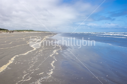 Hokio Beach near Levin in the Manawatu features long almost deserted scenes even on a summer weekend