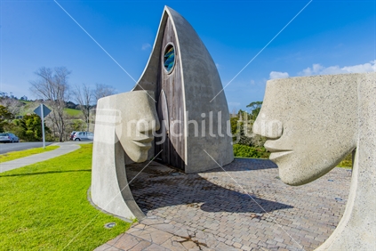 Matakana Public Toilets. Designed by Steffan de Haan. The sculptural facade to the toilets provide an interesting entry to the toilets