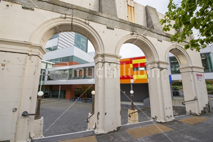 Wellington hospital showing the old facade with arches