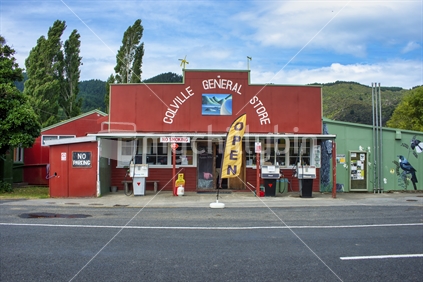 Colville, Coromandel, New Zealand, December 19 2015. The iconic Coville General Store and tiny shopping centre of this small rural town