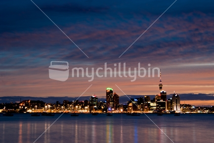 Auckland at sunset