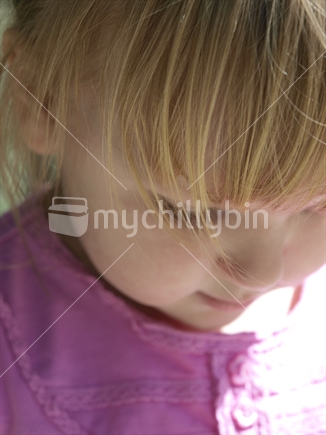 A child looking down