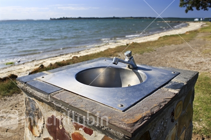 Water fountain at a beach reserve
