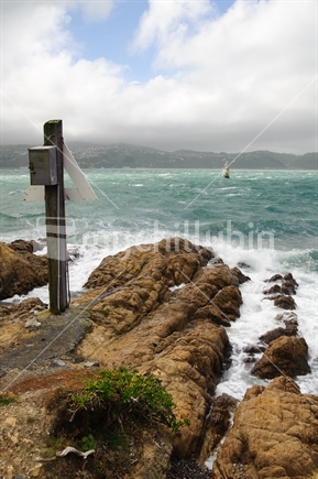 Rough seas by Oriental Bay, Wellington, New Zealand