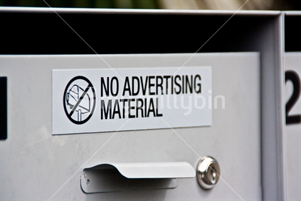 No advertising sticker on a mail box