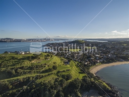 North Shore, Auckland City and Cheltenham from the air