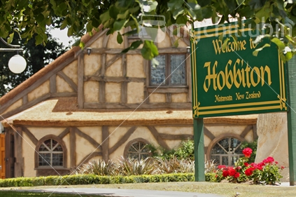 Matamata township welcome sign - Welcome to Hobbiton
