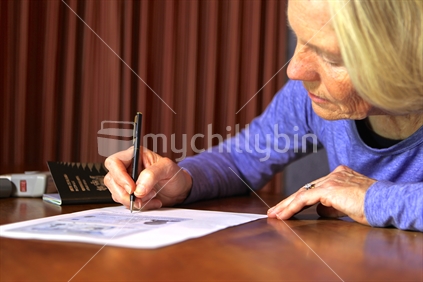 Signing a copy or contract