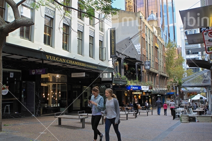 Shopping centres of Auckland - street views series: Vulcan Lane, CBD (motion blur)