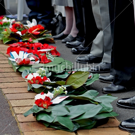 Wreaths on Anzac Day, New Zealand