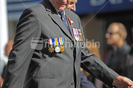 ANZAC - war service medals on parade