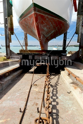 Boat Slipway with Yacht