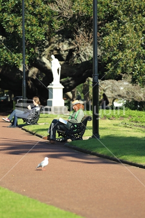University precincts - time out to read. Albert Park Auckland