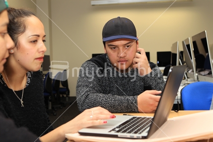 Group of Maori students in university classroom