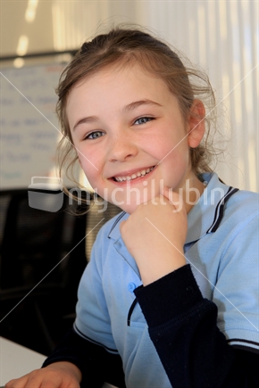 Girl school student smiling