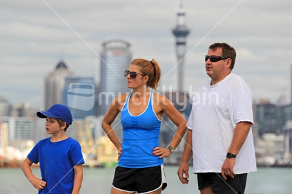 Family Auckland city waterfront