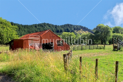 Old farm shed on rural property