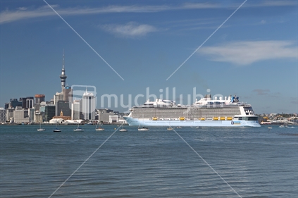 Cruise Liner with Auckland CBD in background