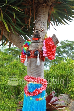 Quirky garden palm - dressed for fun