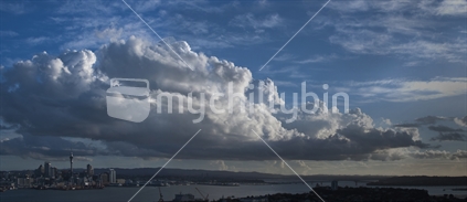 Auckland Clouds (focus), Skyline and Harbour Bridge