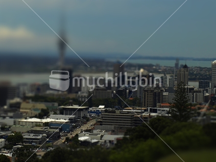 Auckland City minature from Mt Eden.