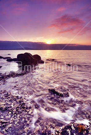 Sunrise at Milford Beach, Northshore, Auckland, New Zealand