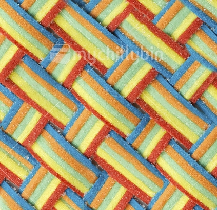 Woven rainbow candy strips