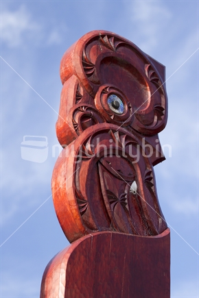 A Maori carving in a public area, a D.O.C. reserve near Collingwood