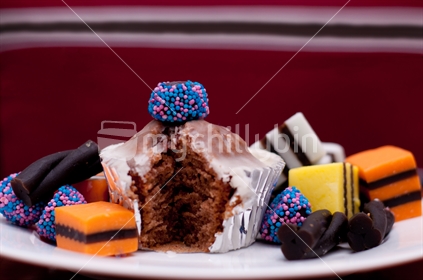 licorice allsorts cupcake