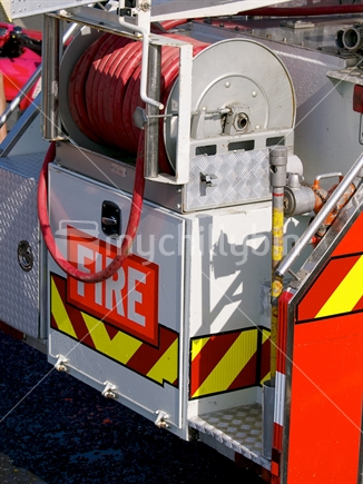 Rear end of a fire truck 