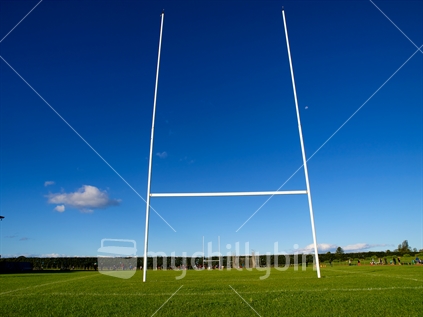 Rugby posts at a sports park