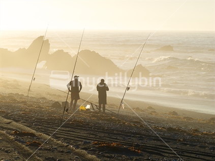 Early morning fishing on a Palliser Bay beach