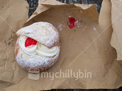 New Zealand mock cream doughnut