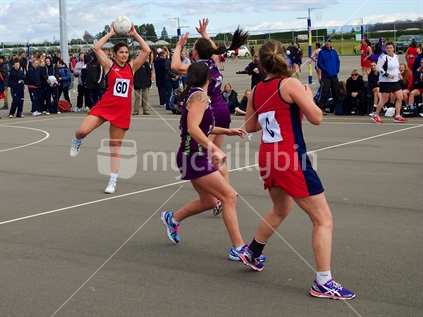 Netball players in action at the Hawke's Bay Sports Park
