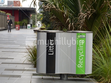 Litter and recycling bins at the Auckland Waterfront
