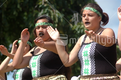 Greymouth High School students perform traditional Maori dances for Waitangi Day celebrations