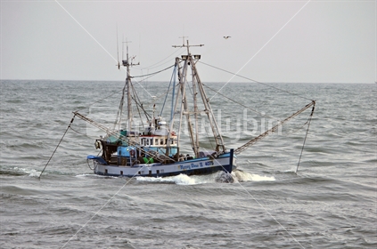 Fishing vessel at work, Greymouth, West Coast