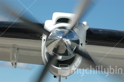 Detail of turbo prop engine on a commercial passenger aeroplane, Westland