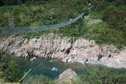 Buller River swing bridge, West Coast, South Island, New Zealand