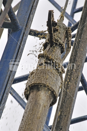 Crude oil is pulled out of an oilwell with the cable during a swabbing operation
